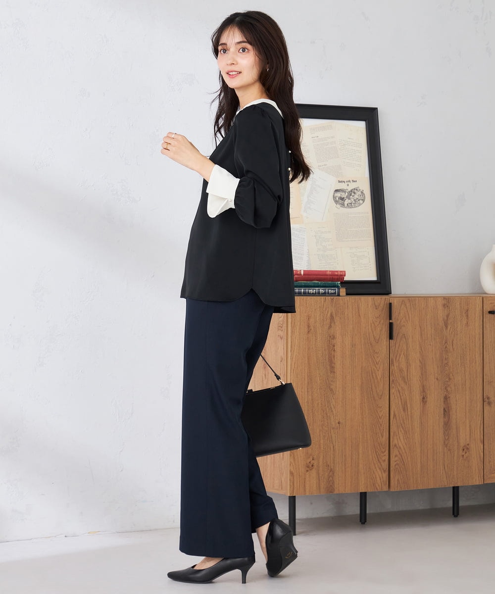 K2BED03044 a.v.v(アー・ヴェ・ヴェ) 2WAYスタンドネックブラウス ライトブルー