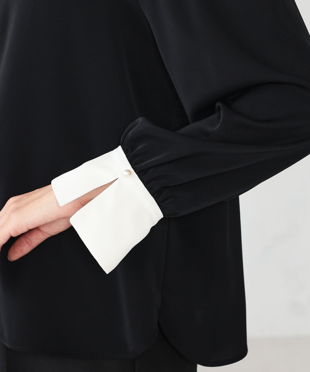 K2BED03044 a.v.v(アー・ヴェ・ヴェ) 2WAYスタンドネックブラウス ライトブルー