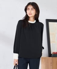 K2BED03044 a.v.v(アー・ヴェ・ヴェ) 2WAYスタンドネックブラウス ブラック