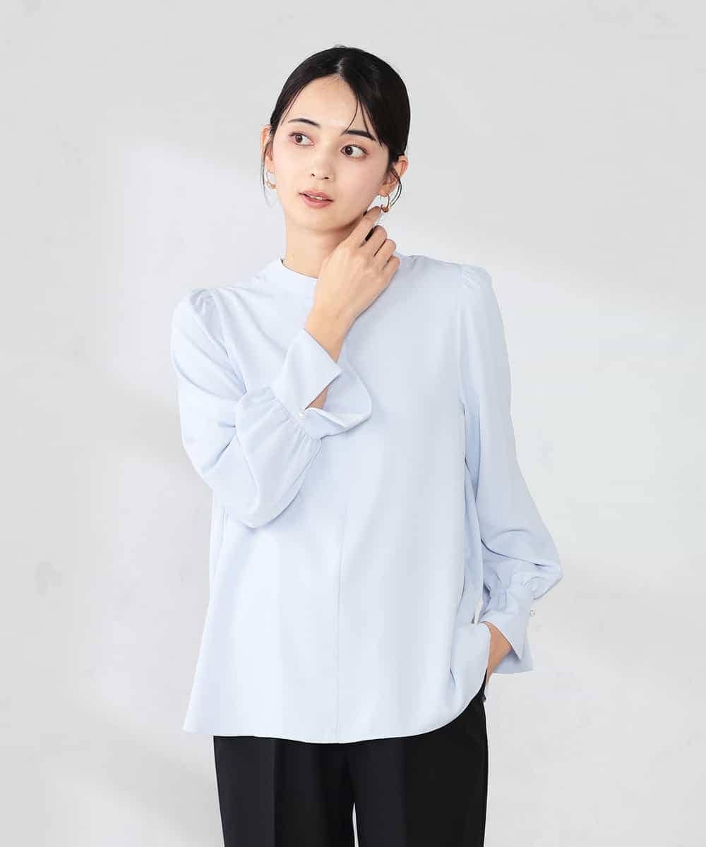 K2BED03044 a.v.v(アー・ヴェ・ヴェ) 2WAYスタンドネックブラウス ライトブルー