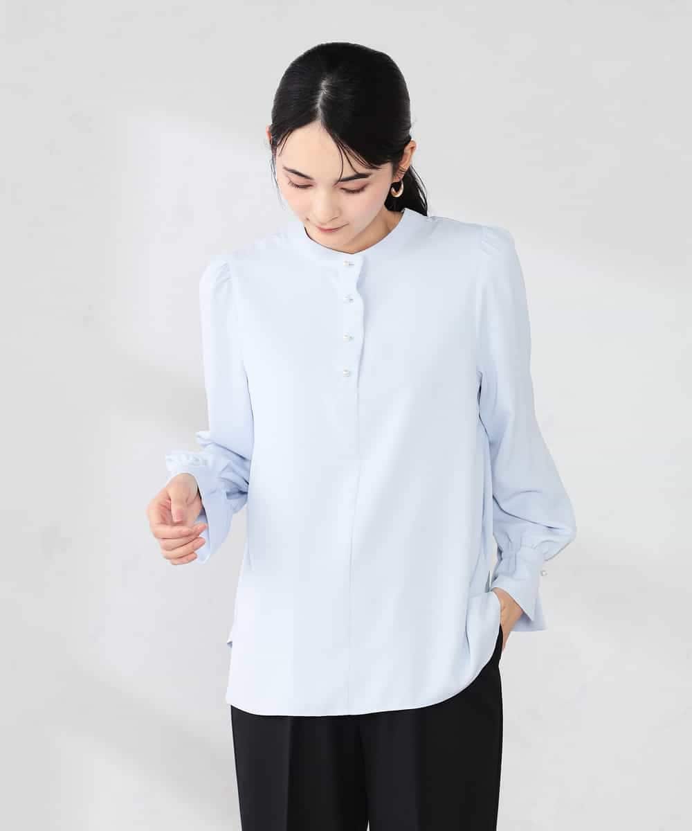 K2BED03044 a.v.v(アー・ヴェ・ヴェ) 2WAYスタンドネックブラウス ライトブルー