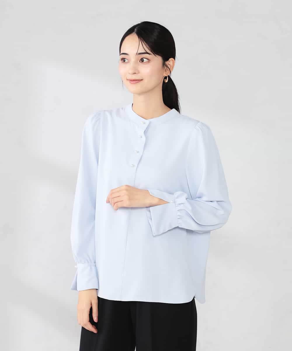 K2BED03044 a.v.v(アー・ヴェ・ヴェ) 2WAYスタンドネックブラウス ライトブルー