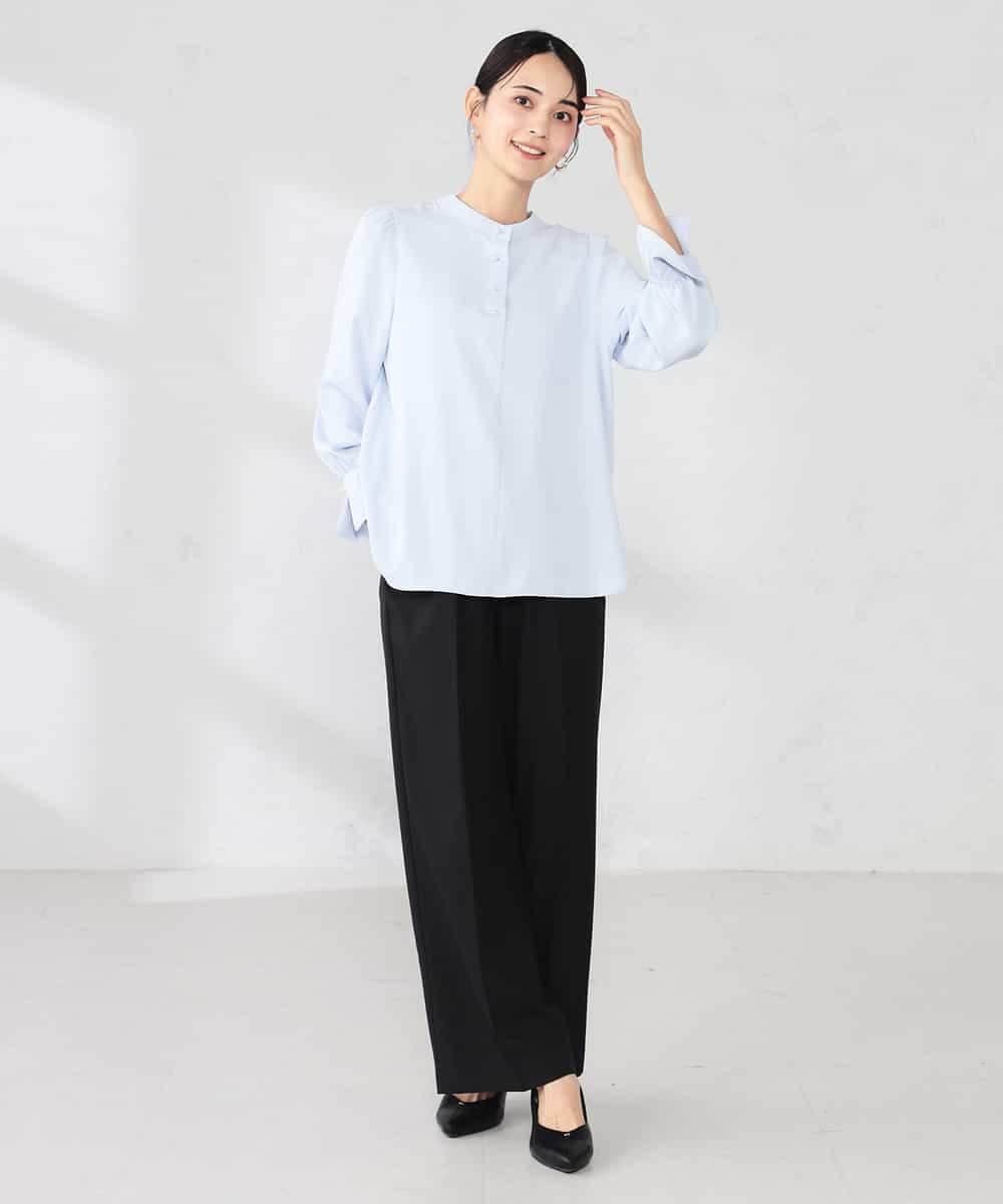 K2BED03044 a.v.v(アー・ヴェ・ヴェ) 2WAYスタンドネックブラウス ライトブルー