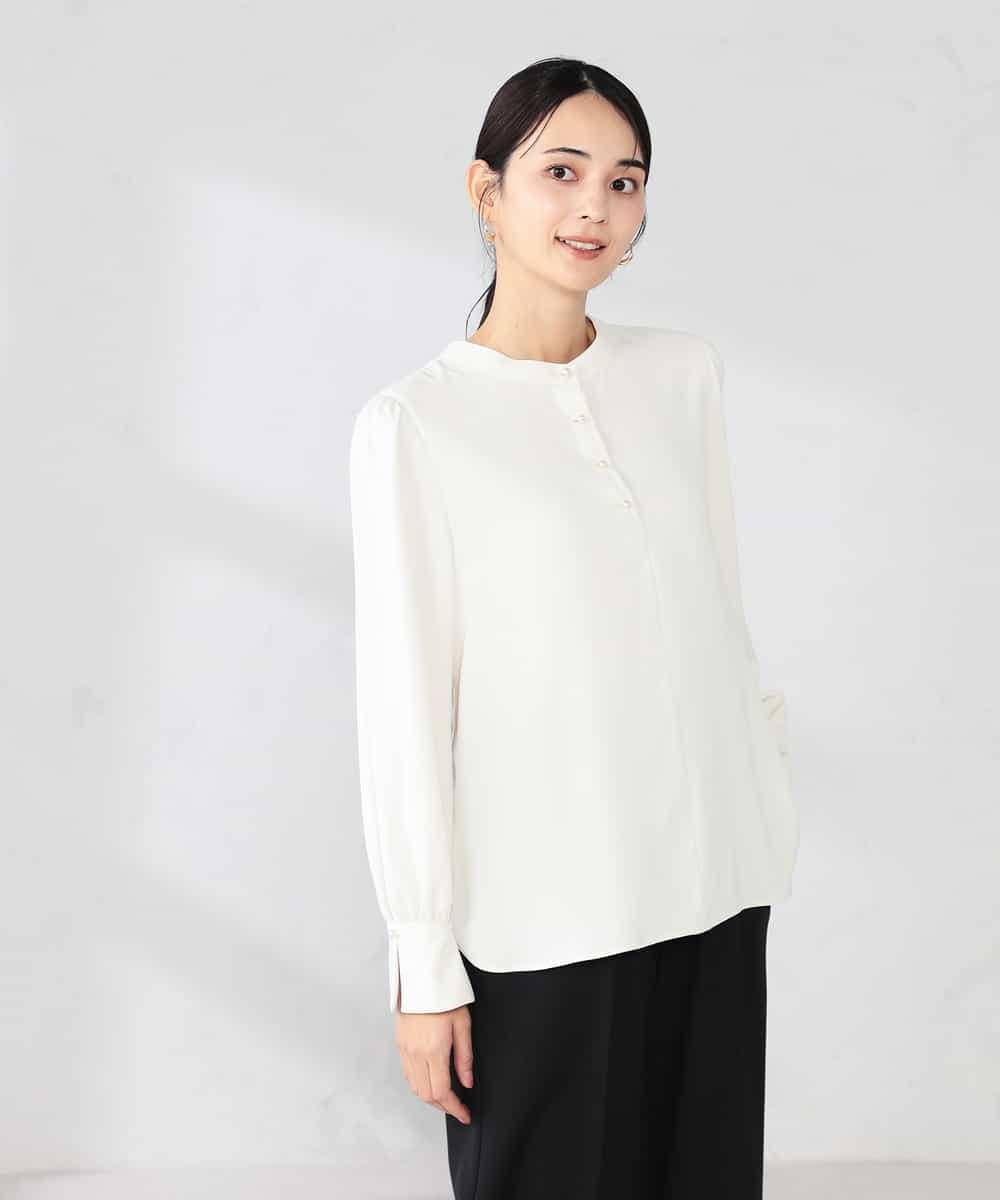 K2BED03044 a.v.v(アー・ヴェ・ヴェ) 2WAYスタンドネックブラウス ライトブルー