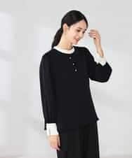 K2BED03044 a.v.v(アー・ヴェ・ヴェ) 2WAYスタンドネックブラウス ライトブルー