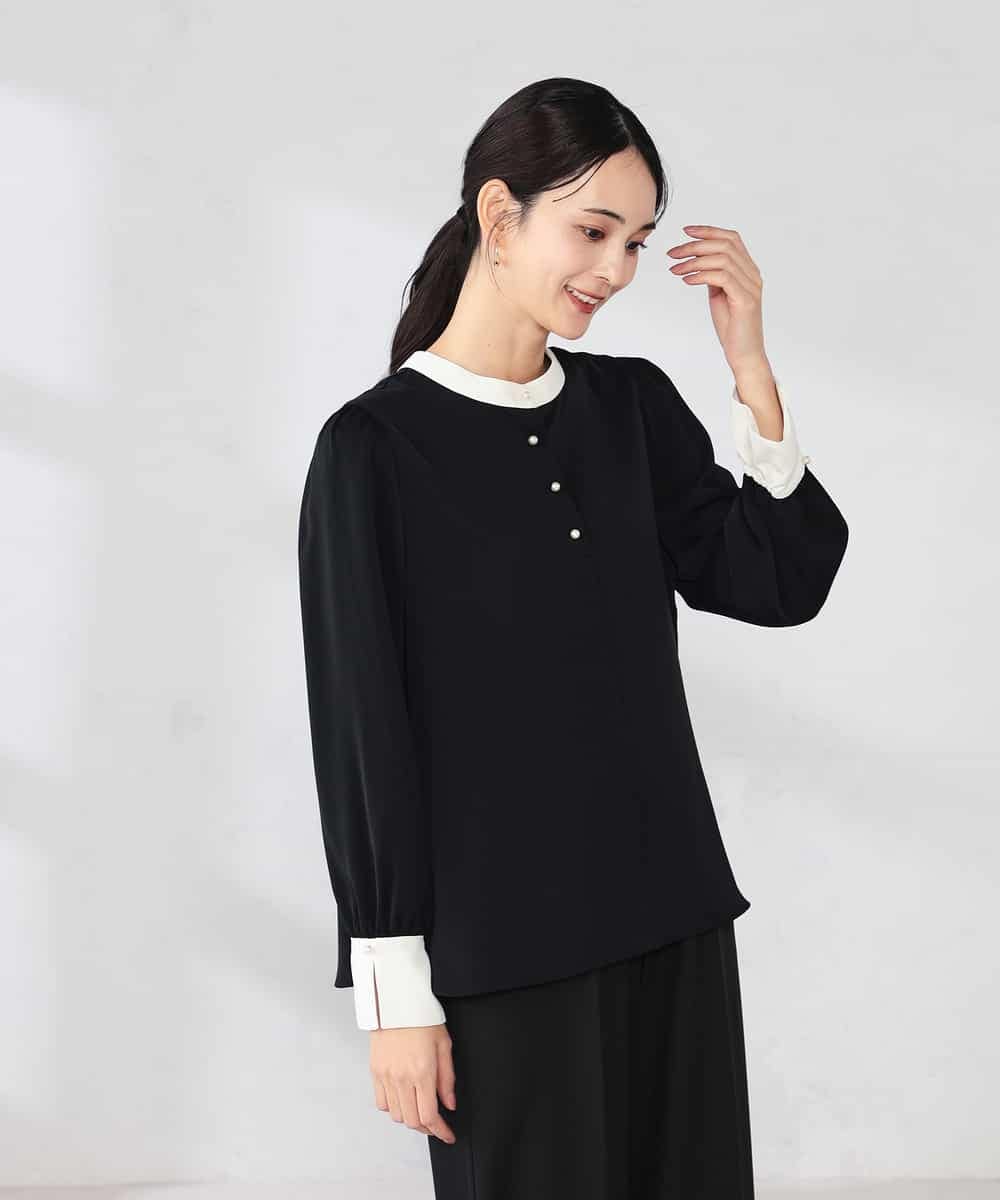 K2BED03044 a.v.v(アー・ヴェ・ヴェ) 2WAYスタンドネックブラウス ライトブルー