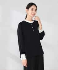 K2BED03044 a.v.v(アー・ヴェ・ヴェ) 2WAYスタンドネックブラウス ライトブルー