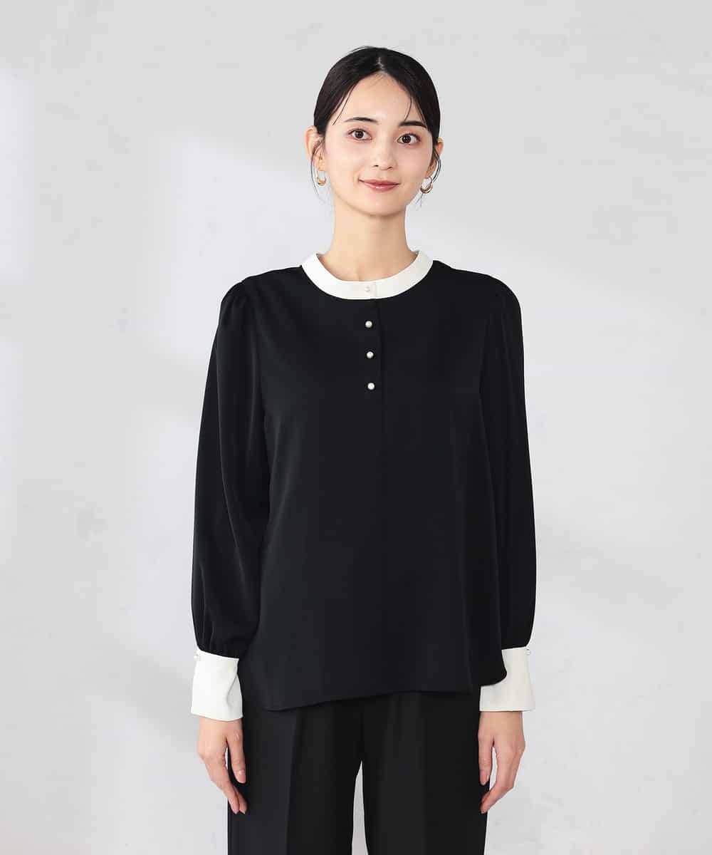 K2BED03044 a.v.v(アー・ヴェ・ヴェ) 2WAYスタンドネックブラウス ライトブルー