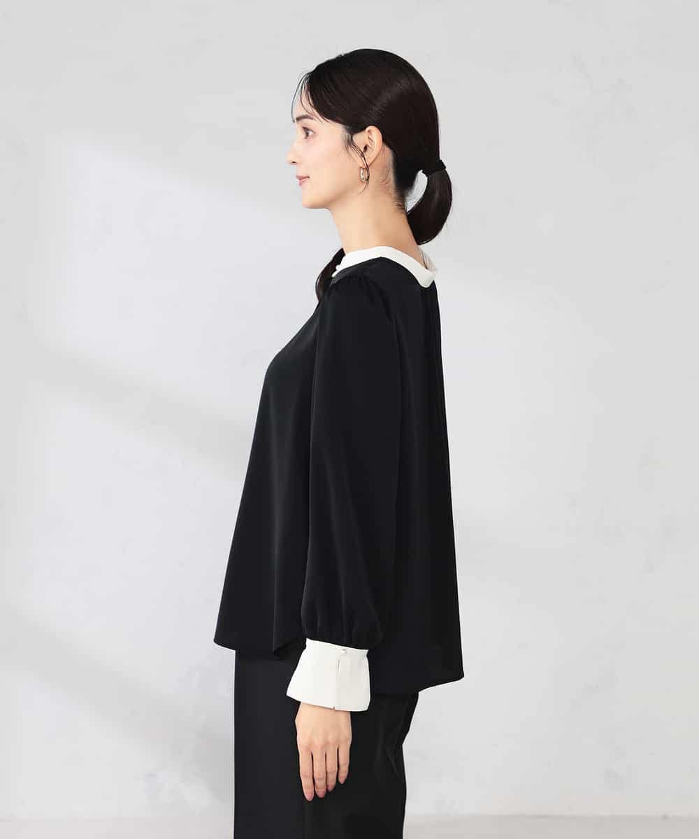 K2BED03044 a.v.v(アー・ヴェ・ヴェ) 2WAYスタンドネックブラウス ライトブルー