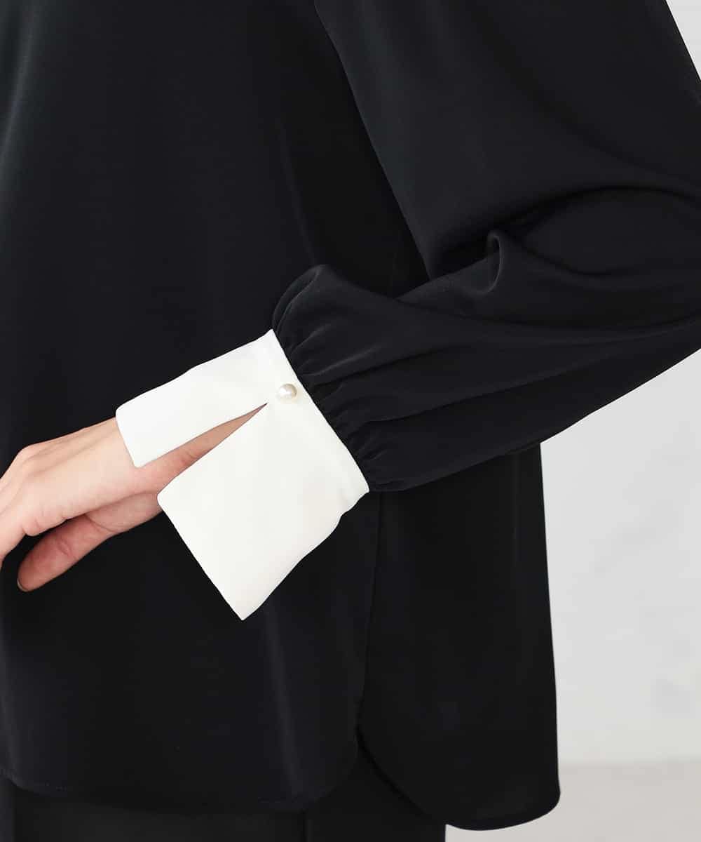 K2BED03044 a.v.v(アー・ヴェ・ヴェ) 2WAYスタンドネックブラウス ライトブルー