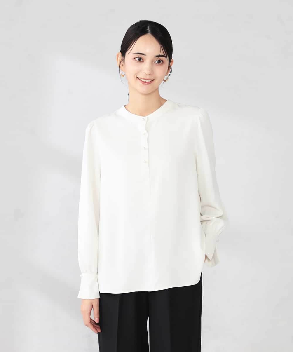 K2BED03044 a.v.v(アー・ヴェ・ヴェ) 2WAYスタンドネックブラウス ホワイト