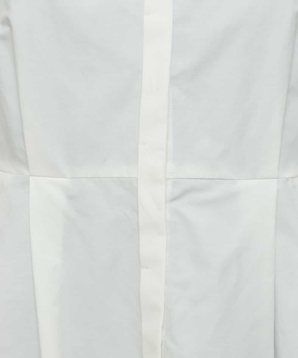 K2BES19054 a.v.v(アー・ヴェ・ヴェ) ペプラムバンドカラーシャツ ホワイト