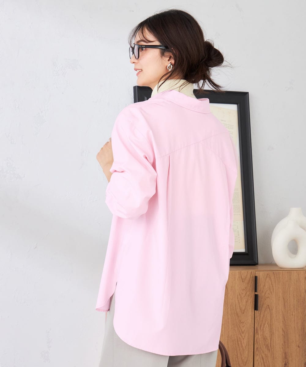 K2BFD01044 a.v.v(アー・ヴェ・ヴェ) 【シワになりにくい】ベーシックシャツ ライトピンク