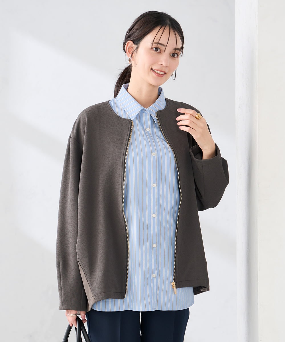 K2BFD01044 a.v.v(アー・ヴェ・ヴェ) 【シワになりにくい】ベーシックシャツ ライトピンク