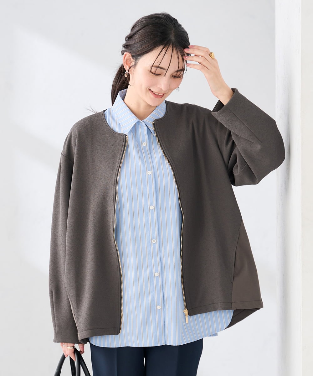 K2BFD01044 a.v.v(アー・ヴェ・ヴェ) 【シワになりにくい】ベーシックシャツ ライトピンク