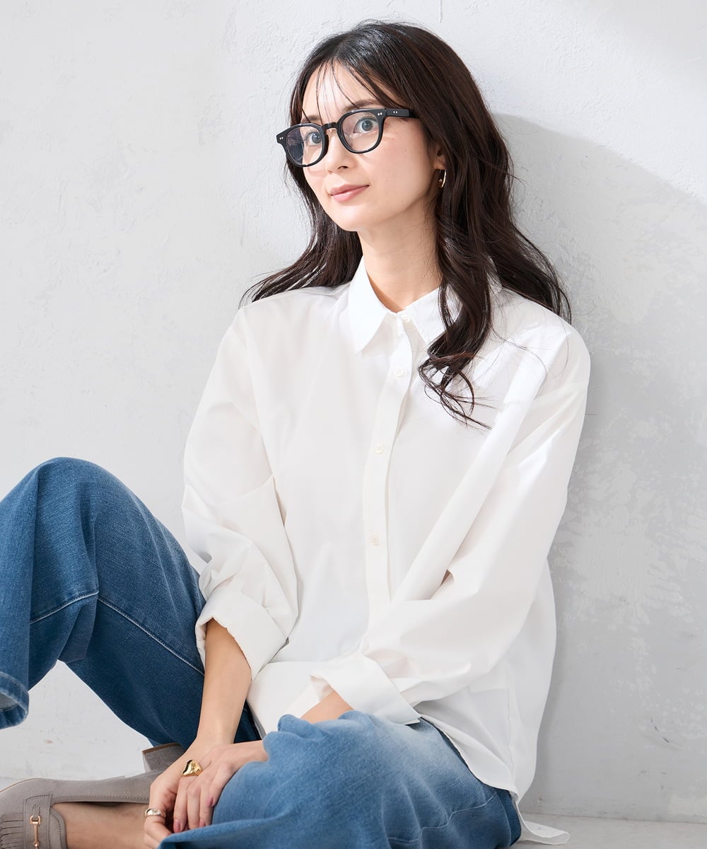 K2BFD01044 a.v.v(アー・ヴェ・ヴェ) 【シワになりにくい】ベーシックシャツ ライトピンク