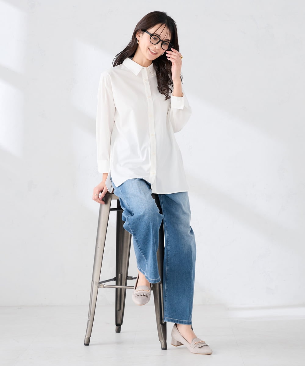 K2BFD01044 a.v.v(アー・ヴェ・ヴェ) 【シワになりにくい】ベーシックシャツ ライトピンク