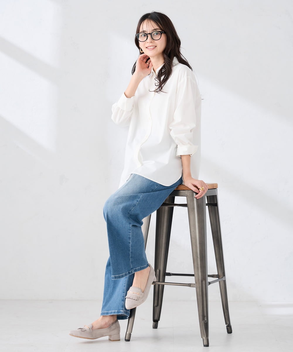 K2BFD01044 a.v.v(アー・ヴェ・ヴェ) 【シワになりにくい】ベーシックシャツ ライトピンク