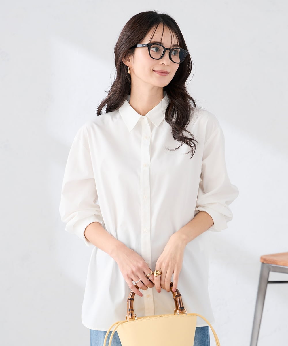 K2BFD01044 a.v.v(アー・ヴェ・ヴェ) 【シワになりにくい】ベーシックシャツ ライトピンク