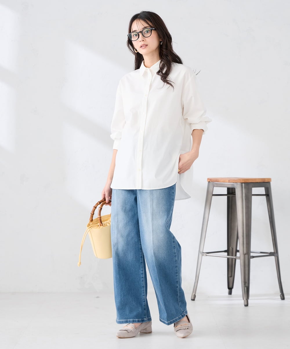 K2BFD01044 a.v.v(アー・ヴェ・ヴェ) 【シワになりにくい】ベーシックシャツ ライトピンク