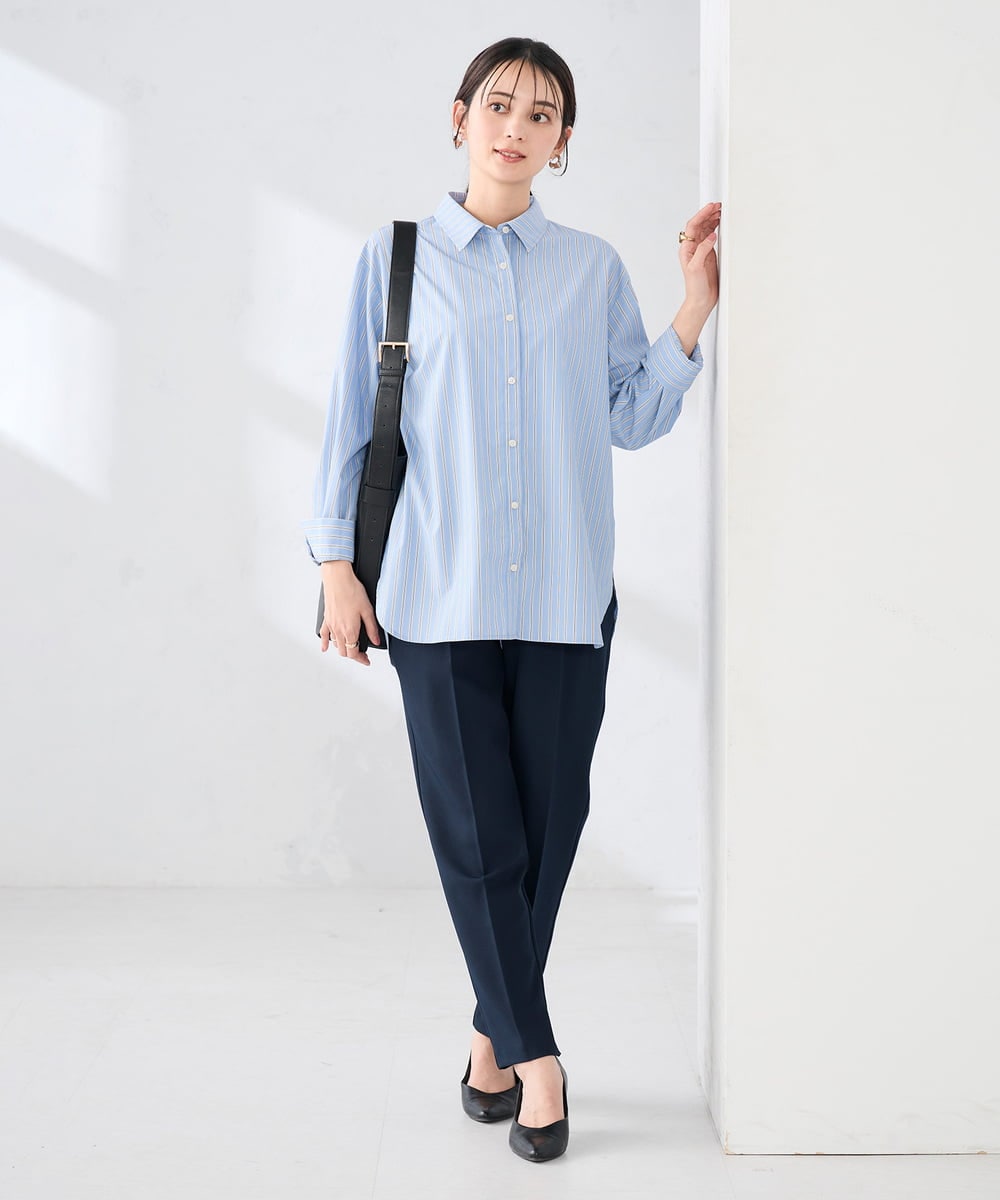 K2BFD01044 a.v.v(アー・ヴェ・ヴェ) 【シワになりにくい】ベーシックシャツ ライトピンク