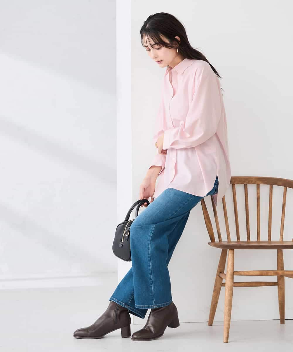 K2BFD01044 a.v.v(アー・ヴェ・ヴェ) 【シワになりにくい】ベーシックシャツ ライトピンク