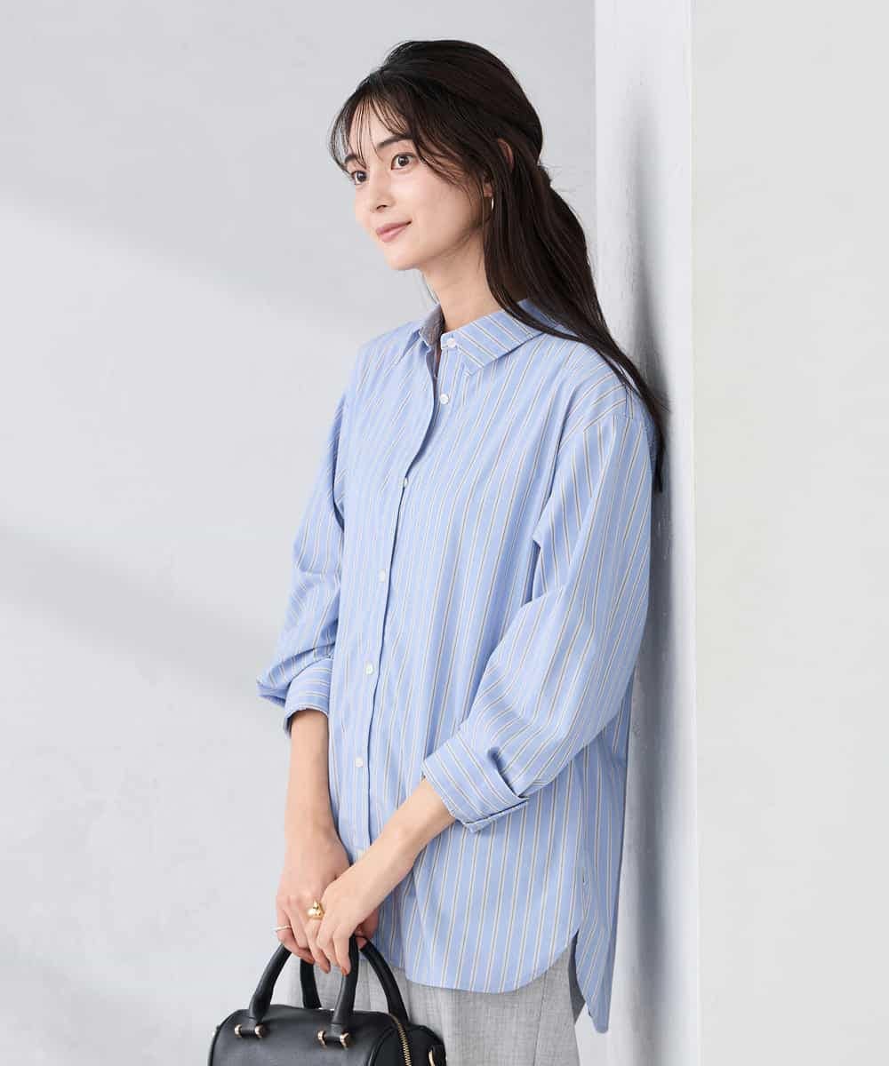 K2BFD01044 a.v.v(アー・ヴェ・ヴェ) 【シワになりにくい】ベーシックシャツ ライトピンク