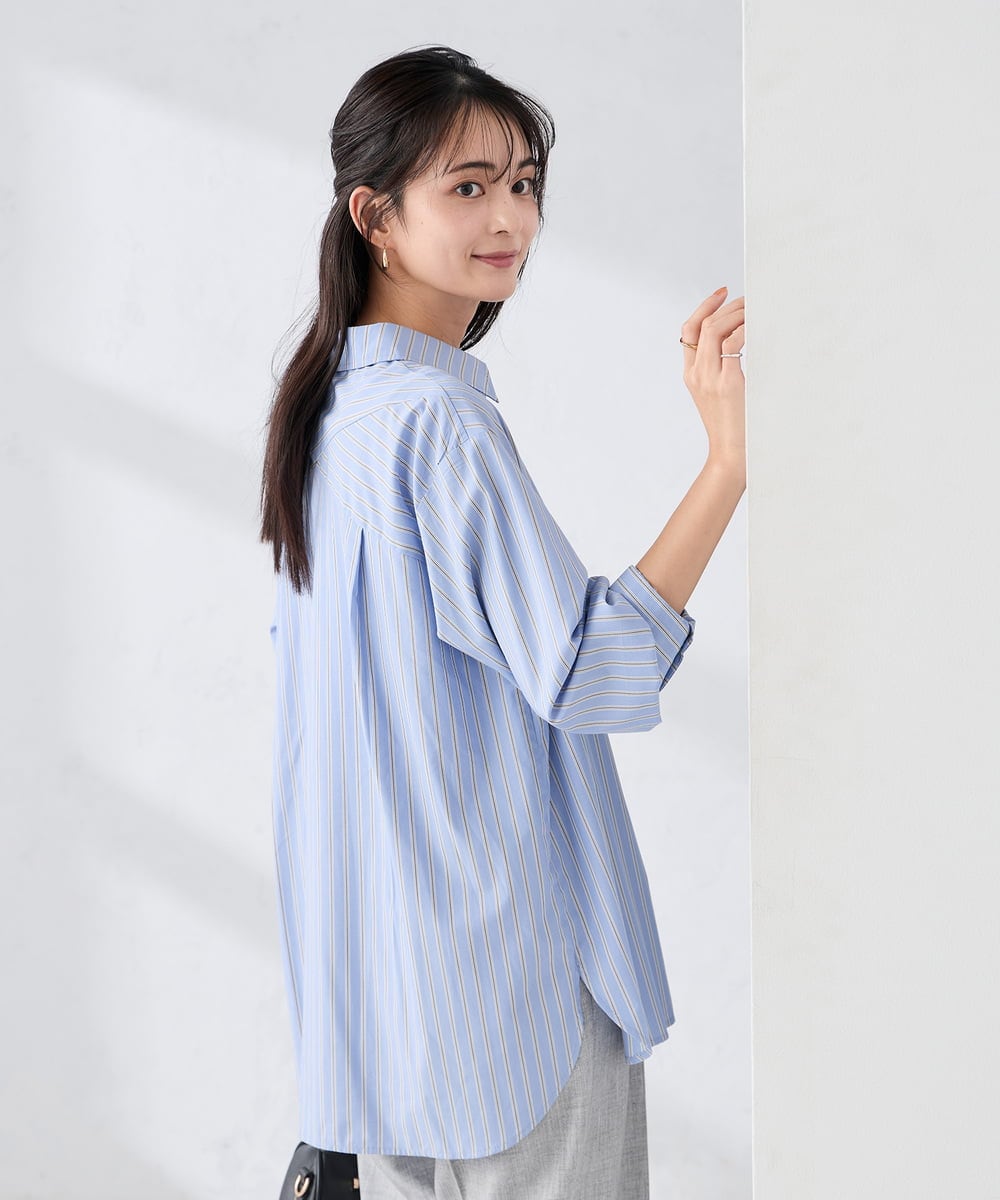 K2BFD01044 a.v.v(アー・ヴェ・ヴェ) 【シワになりにくい】ベーシックシャツ ライトピンク