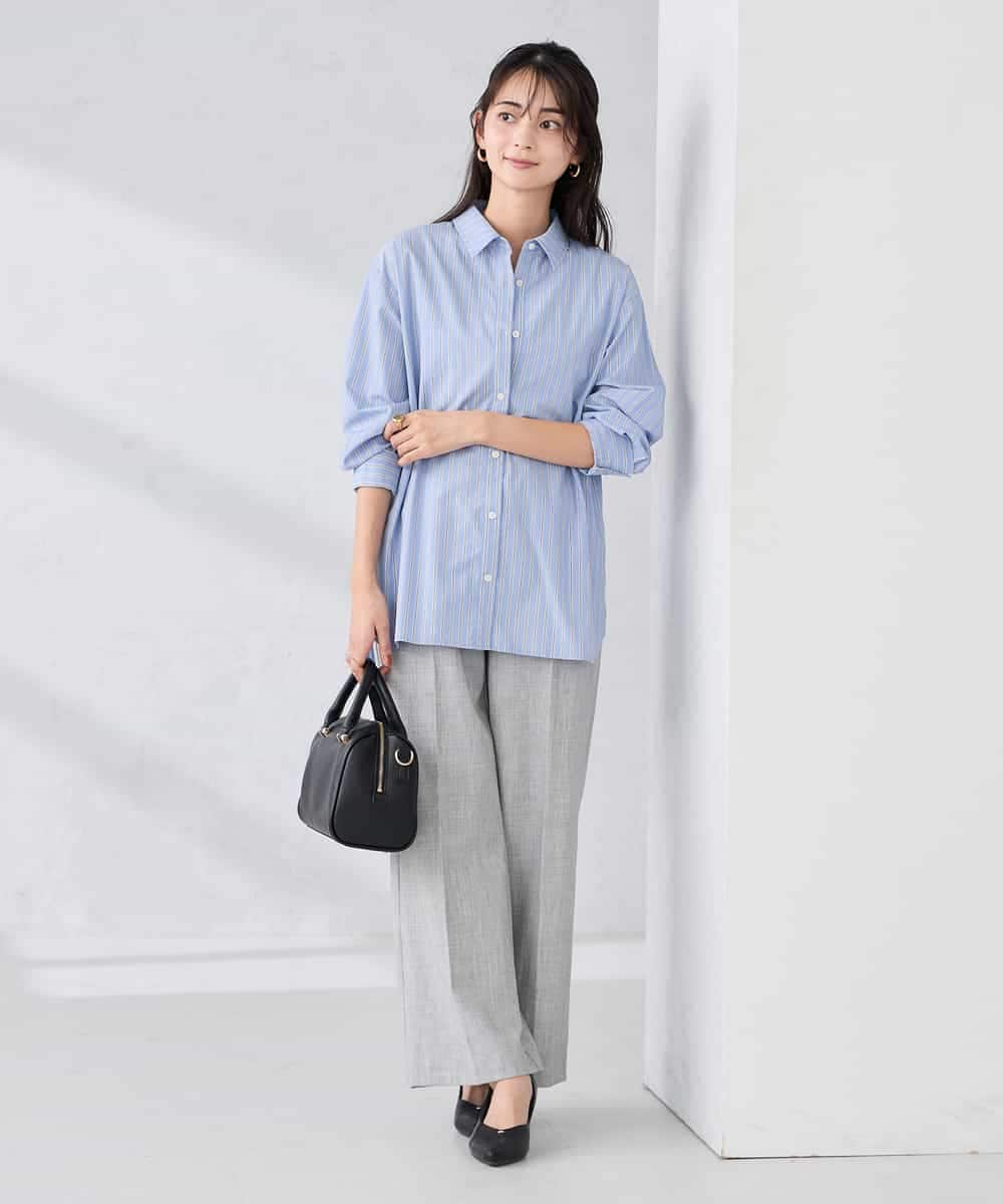 K2BFD01044 a.v.v(アー・ヴェ・ヴェ) 【シワになりにくい】ベーシックシャツ ライトピンク