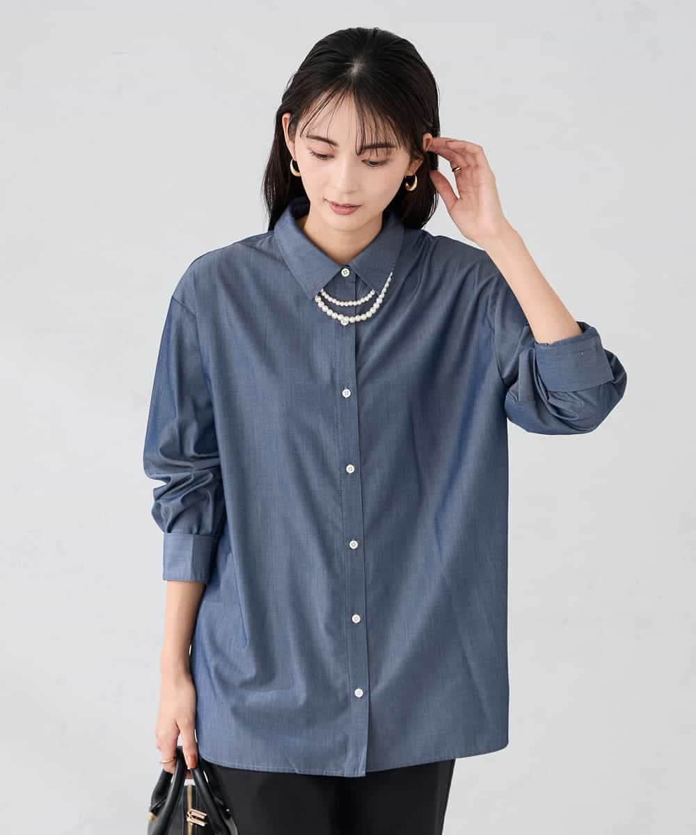 K2BFD01044 a.v.v(アー・ヴェ・ヴェ) 【シワになりにくい】ベーシックシャツ ライトピンク