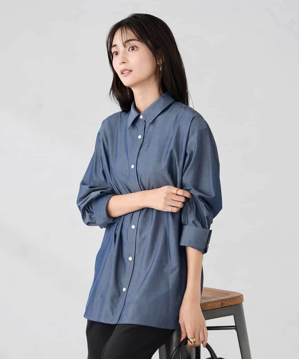 K2BFD01044 a.v.v(アー・ヴェ・ヴェ) 【シワになりにくい】ベーシックシャツ ライトピンク