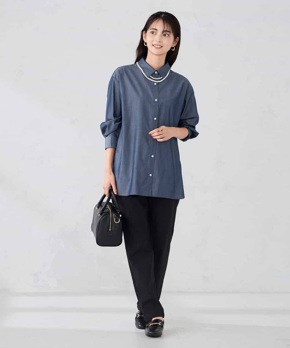 K2BFD01044 a.v.v(アー・ヴェ・ヴェ) 【シワになりにくい】ベーシックシャツ ライトピンク