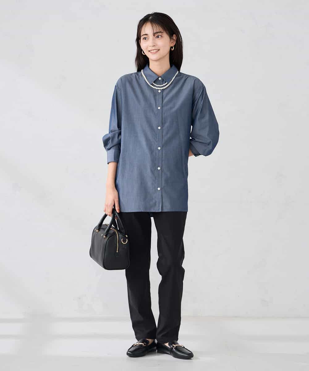 K2BFD01044 a.v.v(アー・ヴェ・ヴェ) 【シワになりにくい】ベーシックシャツ ライトピンク