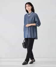 K2BFD01044 a.v.v(アー・ヴェ・ヴェ) 【シワになりにくい】ベーシックシャツ ライトピンク