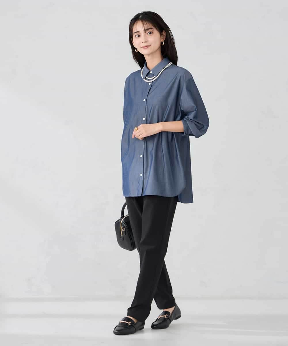 K2BFD01044 a.v.v(アー・ヴェ・ヴェ) 【シワになりにくい】ベーシックシャツ ライトピンク