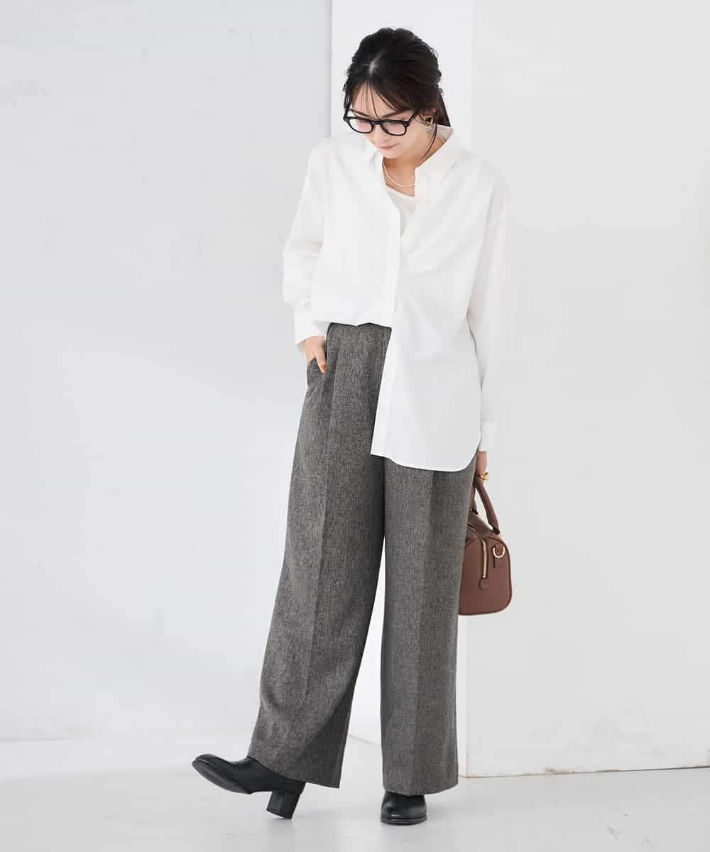 K2BFD01044 a.v.v(アー・ヴェ・ヴェ) 【シワになりにくい】ベーシックシャツ ライトピンク