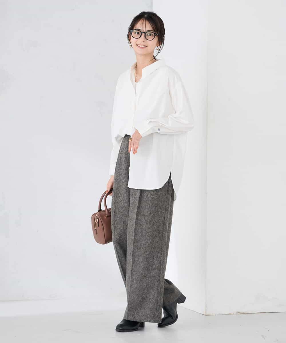 K2BFD01044 a.v.v(アー・ヴェ・ヴェ) 【シワになりにくい】ベーシックシャツ ライトピンク