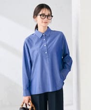 K2BFD02044 a.v.v(アー・ヴェ・ヴェ) 【シワになりにくい】スキッパーシャツ ライトカーキ