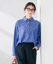 K2BFD02044 a.v.v(アー・ヴェ・ヴェ) 【シワになりにくい】スキッパーシャツ ライトカーキ