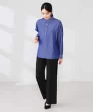 K2BFD02044 a.v.v(アー・ヴェ・ヴェ) 【シワになりにくい】スキッパーシャツ ライトカーキ