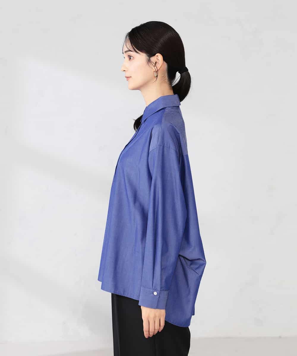 K2BFD02044 a.v.v(アー・ヴェ・ヴェ) 【シワになりにくい】スキッパーシャツ ライトカーキ