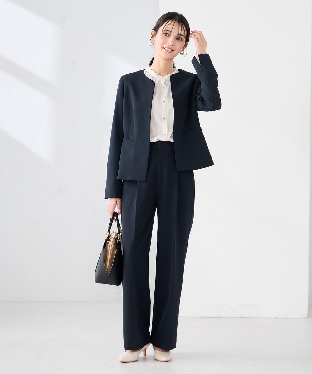 K2BFD04044 a.v.v(アー・ヴェ・ヴェ) 【洗える】サテンギャザーブラウス ピンク