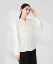 K2BFD04044 a.v.v(アー・ヴェ・ヴェ) 【洗える】サテンギャザーブラウス ピンク