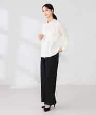 K2BFD04044 a.v.v(アー・ヴェ・ヴェ) 【洗える】サテンギャザーブラウス ピンク