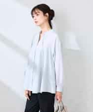 K2BFD23059 a.v.v(アー・ヴェ・ヴェ) エアリーフレアブラウス ライトブルー