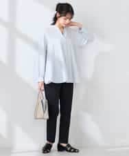 K2BFD23059 a.v.v(アー・ヴェ・ヴェ) エアリーフレアブラウス ライトブルー