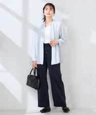 K2BFD23059 a.v.v(アー・ヴェ・ヴェ) エアリーフレアブラウス ライトブルー