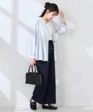 K2BFD23059 a.v.v(アー・ヴェ・ヴェ) エアリーフレアブラウス ライトブルー