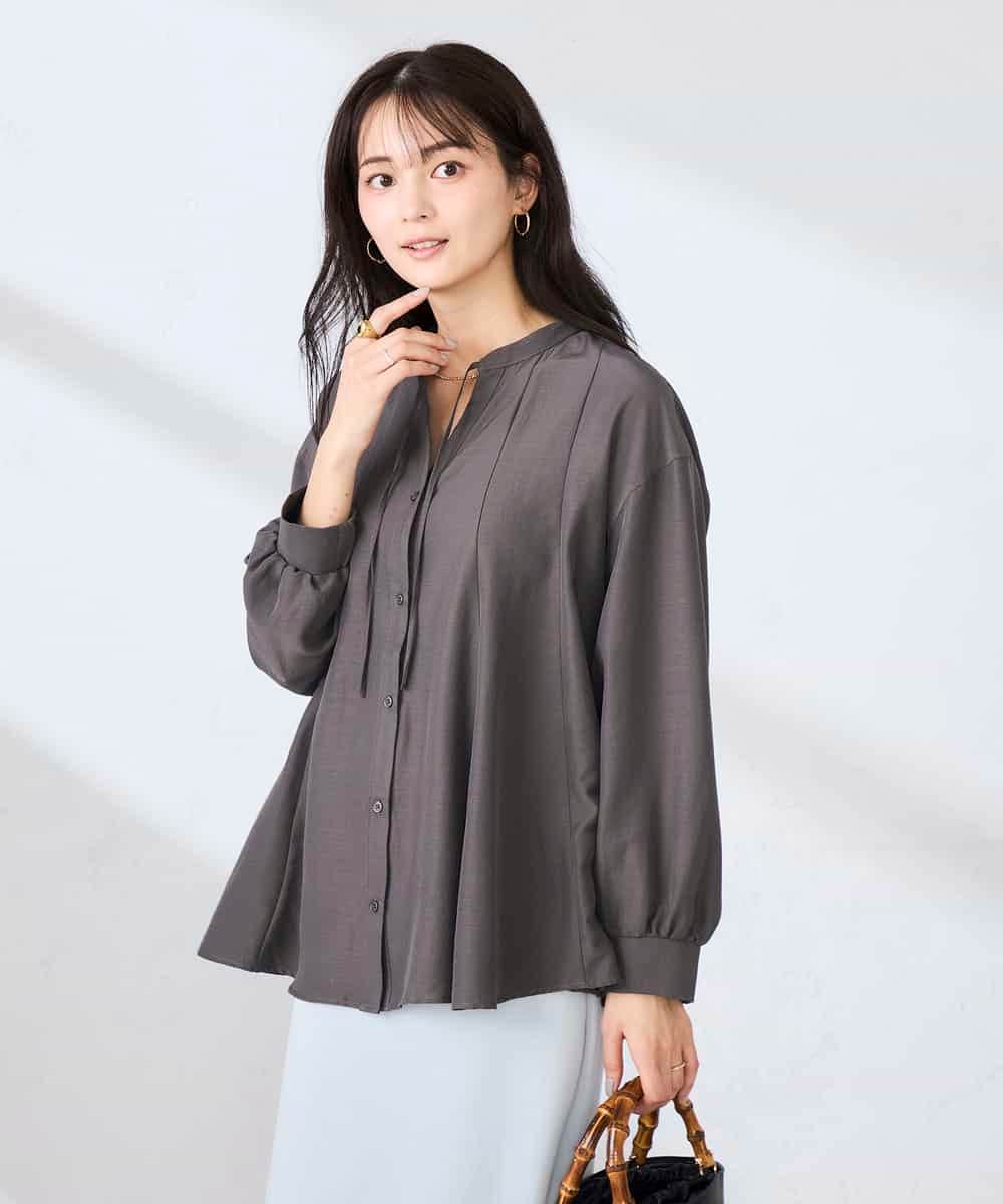 K2BFD23059 a.v.v(アー・ヴェ・ヴェ) エアリーフレアブラウス ライトブルー