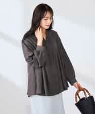 K2BFD23059 a.v.v(アー・ヴェ・ヴェ) エアリーフレアブラウス ライトブルー